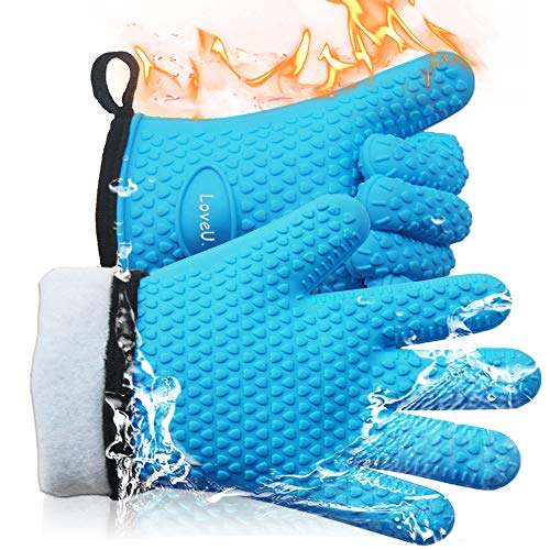 Luvas Amoruing Silicone e Algodão Dupla Camada Loveuing - Luvas de forno e pegadores de panelas - silicone, algodão, dupla camada, conforto, durabilidade