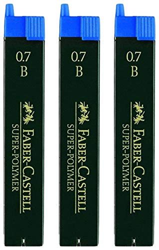 Caneta FABER-CASTELL Super (0.7 mm - Preto) Faber-Castell - Minas de lápis e recargas - traço fino, 0,7 mm, tinta resistente, formato triangular