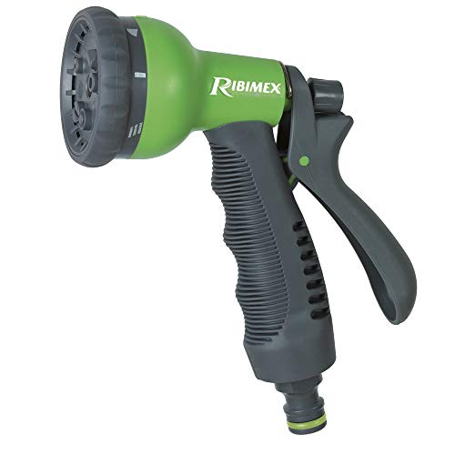 Pistola de Jardim RIBIMEX Pra/TV.9302 (8 Funções) RIBIMEX - Válvulas de encanamento - 8 funções, preto, plástico
