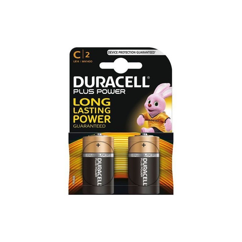 Pilhas Não Recarregáveis DURACELL Plus Power C (MN1400/LR14) Baby Duracell - Baterias de uso geral - alcalino, c, 1,5v, 2 unidades