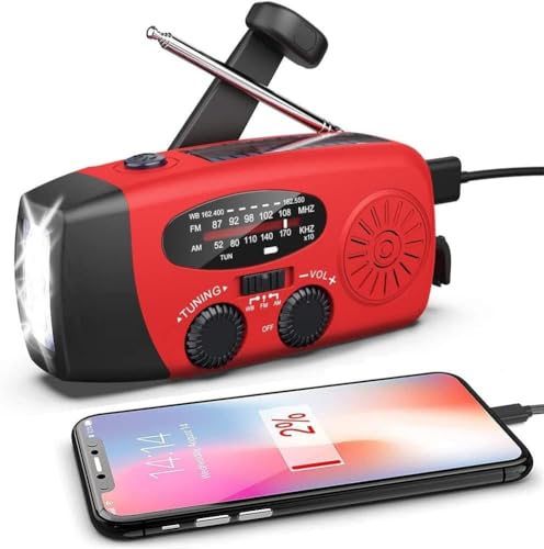 Rádio Emergência Solar com Bateria Recarregável e Linterna Led Jigerjs - Áudio - rádio emergência, solar, bateria recarregável, luz LED, potência 0.5 W, temperatura -10ºC a +60ºC