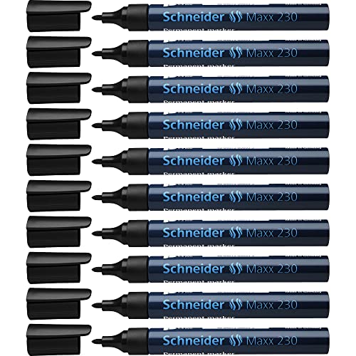 Marcador SCHNEIDER 230 (Preto - Ponta 0.5-3mm) Schneider - Marcadores e marcadores de texto - ponta 0.5-3mm, tinta pigmentada, formato ergonómico