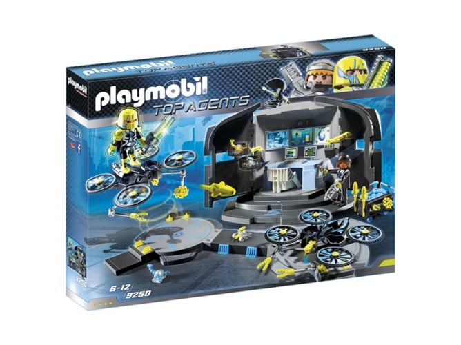 Playmobil Top Agents 9250 Centro de Comando do Dr. Drone (Jogos de Construção) PLAYMOBIL - Conjuntos de brinquedos - drones, braços móveis, armas, plataforma dupla
