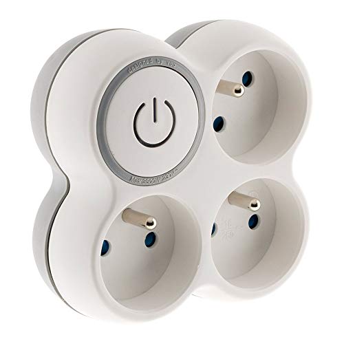 Interruptor frontal TRIPLETE 16A + cinzento/branco (Cinzento - Plástico) Lifedom - Fontes de alimentação elétrica - 16A, 2 polos, plástico, cinzento