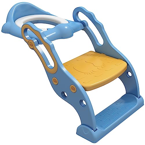 Escada de Banho ZONEKIZ | Azul (Cozinha e Casa de Banho) SPANISH AOSOM - Móveis para bebês e crianças pequenas - pvc, azul, plegável