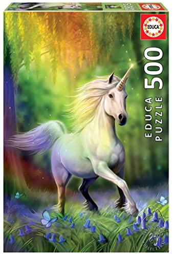Puzzle EDUCA BORRAS Unicornio en Perseguimiento del Arco Iris (500 Peças) EDUCA - Quebra-cabeças - 500 peças, unicórnio, arco-íris, bolsa