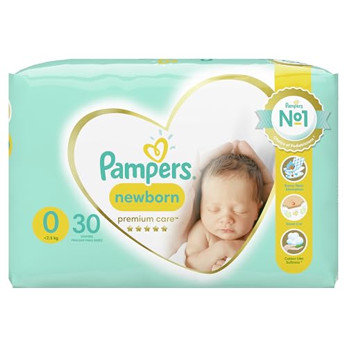 Fraldas PAMPERS Premium Protection (Tamanho: 0 - 30 Unidades) Pampers - Roupa interior - premium protection, tamanho 0-30 unidades