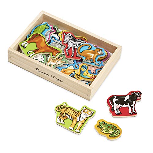 Brinquedo de Trabalhos Manuais MELISSA & DOUG Wooden animal magnets (3 anos) Melissa & Doug - Ímãs de geladeira - madeira, imã, compacto, 22 animais