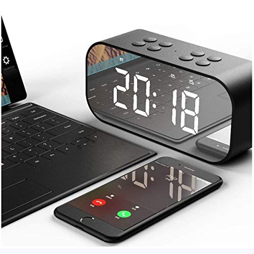 Relógio Despertador Digital com Coluna Bluetooth Preto KARFRI - Áudio - relógio, despertador digital, coluna bluetooth, preto