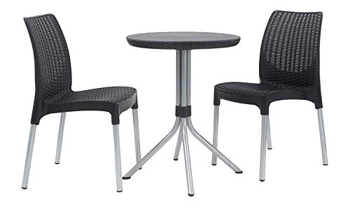 Mesa de Jardim KETER Chelsea (Cinzento - Aço - 50x50x74 cm) KETER - Móveis de exterior - metal, plástico, 50x50x74 cm, 1,4 kg
