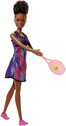 BARBIE: Jogadora De Ténis (Idade Mínima Recomendada: 3 anos) Barbie - Bonecas - jogadora, tênis, vestido rosa, raqueta