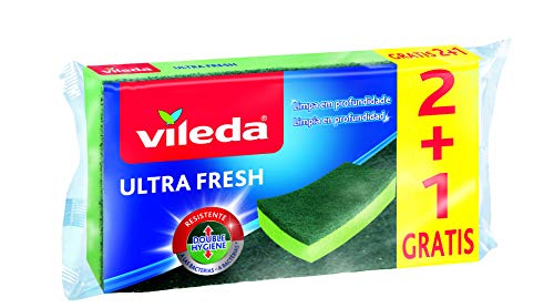 Vileda Ultra Fresh Esponja Antibacteriana 2 + 1 Vileda - Esponjas e esfregões - antibacteriano, 2+1 esponjas, todo tipo de superfícies