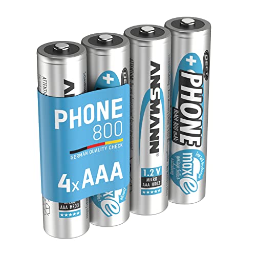 Pilha Recarregável ANSMANN AA (Para Teléfonos Móveis - 800 mAh) Ansmann - Baterias de uso geral - 800 mah, 12 v, preto, AAA