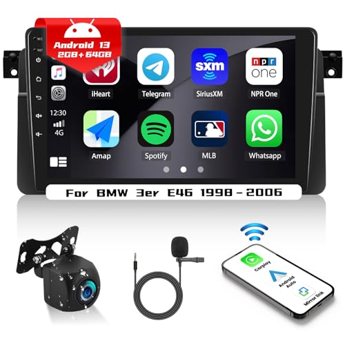 Autorrádio para BMW Serie 3 E46 1998-2006 Carplay Android Radio de Coche Inalámbrica com Tela de 9 Polegadas OILIEHU OiLiehu - Aparelhos de áudio e vídeo para veículos e sistemas de painel - carplay, android, 9 polegadas, bluetooth, usb