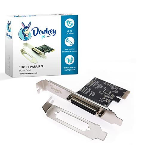 Placa DONKEY PC PCI-E 1 Port Parallel (PCI Express) Donkey pc - Placas e adaptadores de rede - pci-e, porta paralelo, compatível windows 7/8/10, baixo perfil