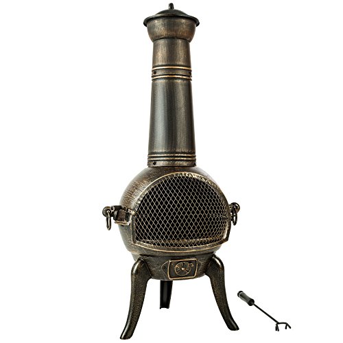 Fogão de Campismo TECTAKE (Aço - Preto - 46x53x117cm) TecTake - Móveis de exterior - aço, preto, 46x53x117cm, válvula de ventilação