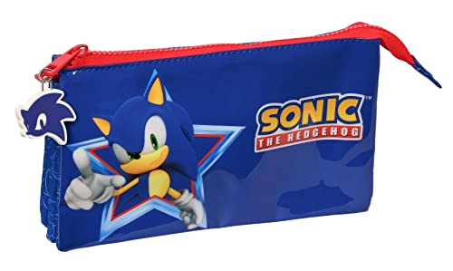 Mala de Transporte SONIC Triple Azul (33 x 23 x 12 cm) safta - Organizadores de mesa - três compartimentos, bolso, smartphones, tablets