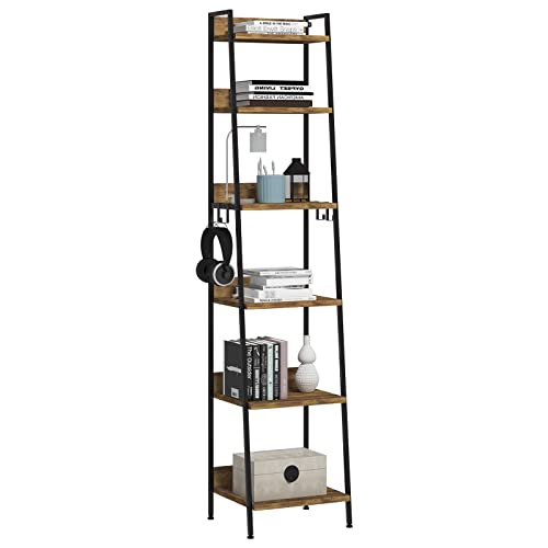 Estante WOLTU (Preto - Madeira e Metal - 41 x 36 x 187 cm) WOLTU - Prateleiras industriais - madeira, metal, preto, 41x36x187cm