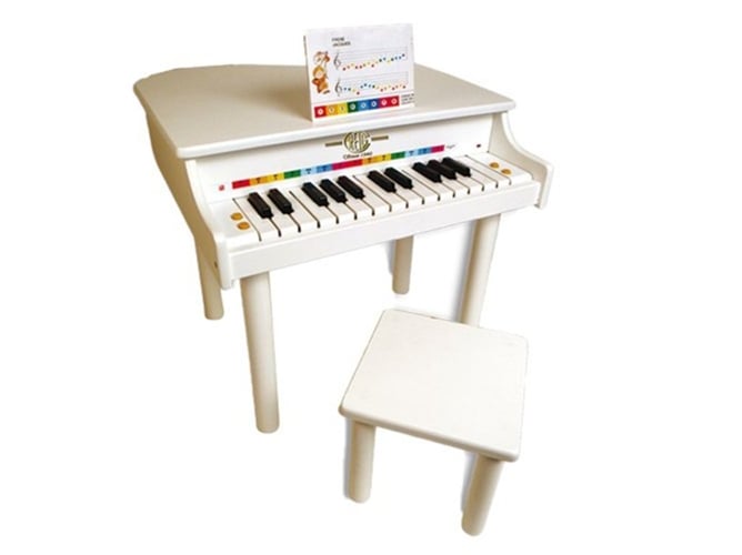 Piano de brincar REIG 7093 (Idade minima recomendada: 2 anos) REIG - Instrumentos de brinquedo - piano electrónico, 4 melodias, banco, barra de apoio