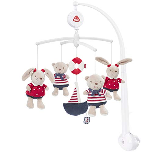 Móbile FEHN Musical de Urso e lebre (Azul) Fehn - Móbiles para bebê - musical, urso, lebre, azul