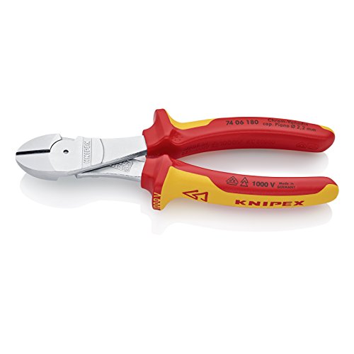Knipex 74 06 180 alicate Alicates de corte diagonal KNIPEX - Ferramentas para fios e cabos - aço cromado, corte diagonal, 180 mm, plástico