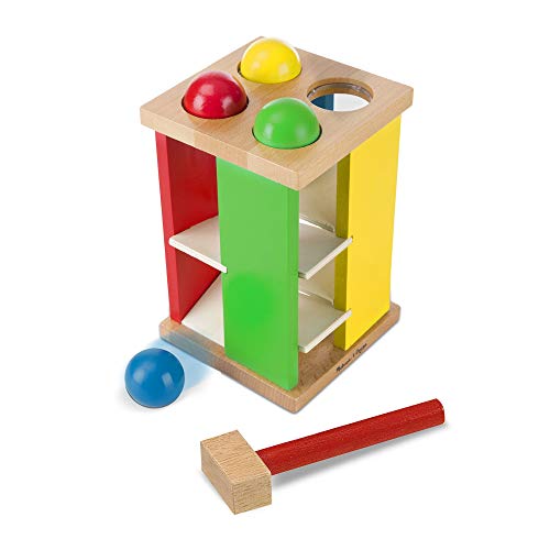 Jogo de Tabuleiro MELISSA & DOUG Pound And Roll Tower (3 Anos) Melissa & Doug - Brinquedos - 3 anos, madeira, coordenação olhos-mãos, motricidade fina