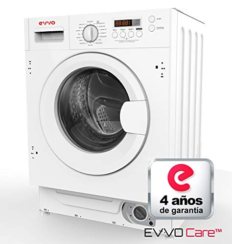Máquina de Lavar Roupa Encastre EVVO I8W (8 kg - 1400 rpm - Branco) EVVO - Máquinas de lavar - 8 kg, 1400 rpm, 16 programas, a+