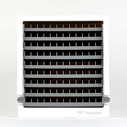 Conjunto de Organizadores TOMBOW ORGA-108C (Cinzento - 10.5x21x2cm) Tombow - Organizadores de mesa - 108 marcadores, almofada borracha, compacto, etiquetas coloridas