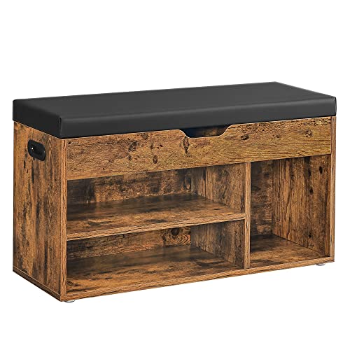 Banco Sapateira VASAGLE LHS30BX (Castanho - Aglomerado e Aço - 46x31.5x81 cm) VASAGLE - Sofás - castanho, aglomerado, aço, 150 kg