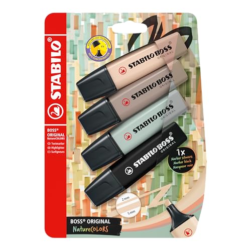 Marcadores Stabilo Boss Original C/4 Cores Stabilo - Marcadores de texto - stabilo, boss, original, c/4 cores