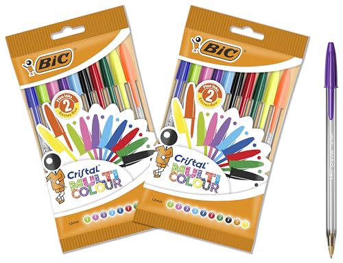 Bic Cristal Pack 20 Marcadores Pontas Grossas BIC - Canetas - ponta grossa, resistentes ao calor, resistentes à água, luz uv