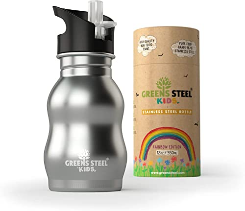 Garrafa de Montanha GREENS STEEL Verde (350 ml) Greens Steel - Garrafas de engarrafamento - 350 ml, tampa ajustável, pincel de limpeza, verde