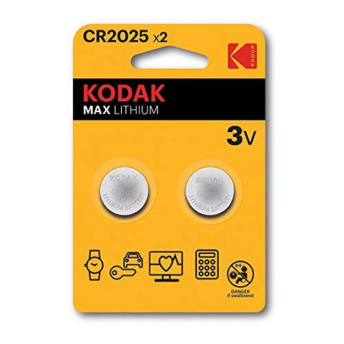 Pilhas KODAK Ultra CR2025 (2 unidades) Kodak - Baterias - litio, botão, 220 mAh, 3 V