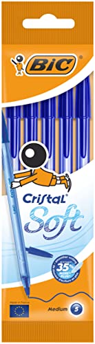 Esferográfica BIC Cristal Soft Azul (4 Un) BIC - Canetas - bic, cristal soft, azul