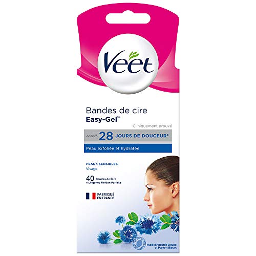 Cera Facial VEET Maxi (40 Unidades - Cera) Veet - Kits e suprimentos de depilação com cera - 40 unidades, cera facial, depilação, sem danificar