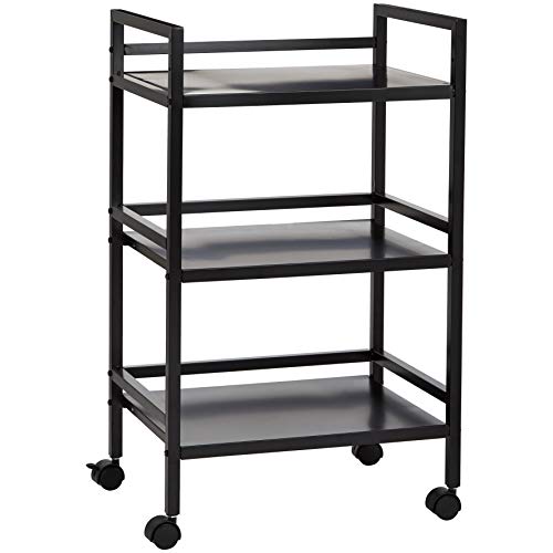 Carrinho de Armazenamento AMZBASICS (Preto) Amazon - Carrinhos de serviço de alimentos - 10 kg, preto, plástico, 38x34.5x25 cm