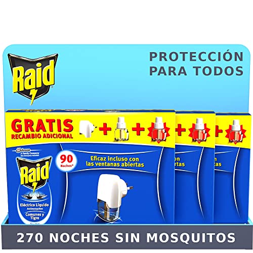 Raid Eletrónico Líquido Pack 270 Noites Sc Johnson - Repelentes de insetos domésticos - 270 ml, higiene pessoal