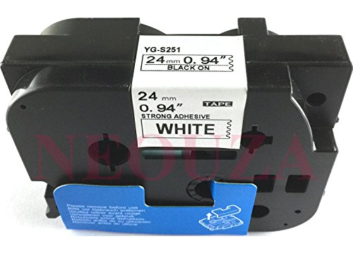 Fita para Etiquetadora BROTHER TZ, 24mm, Preto DUOVEC - Fitas de etiquetas e recargas - 24mm, preto, brother tz, laminada