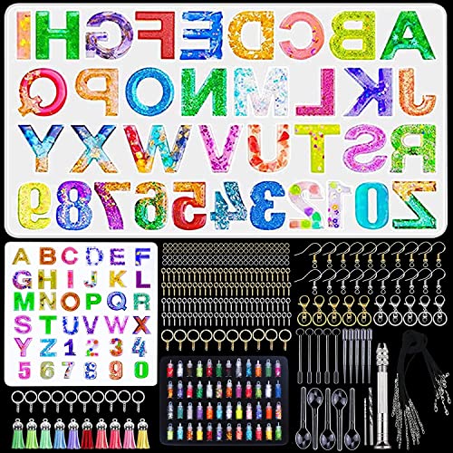Molde para Resina Silicone com Número de Letras JOYBOY - Materiais de arte e artesanato - molde, resina silicone, número letras