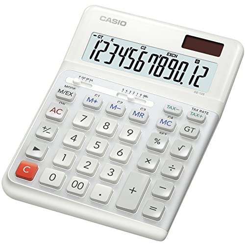 Calculadora de Escritório Casio DE-12EWE | Branco Casio - Calculadoras - calculadora, mesa, visor retroiluminado, cr2032