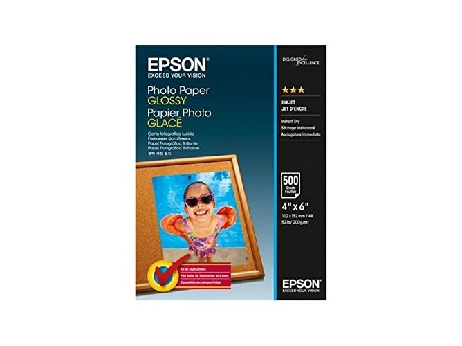 Papel Fotográfico EPSON Glossy Paper 102X152Mm Epson - Papel de impressora e copiadora - papel fotográfico, epson, glossy paper, 102x152mm