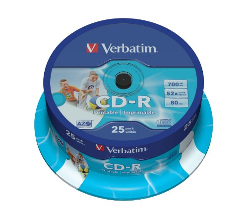 Disco de CD Verbatim Vb-Crd19S2 Pa Cdrw Unwritten Verbatim - Dispositivos de armazenamento - 700 MB, 52x, 80 min, caixa