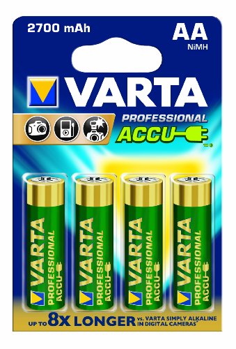 Pilha Recarregável VARTA PROFESSIONAL NiMH 2700mAh AA Varta - Baterias - ni-mh, 2700mah, câmara digital, preto