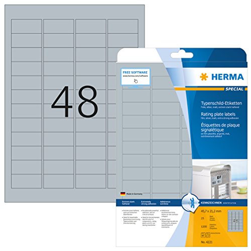 Herma Labels white 42x30 SuperPrint 1200 pcs. HERMA - Etiquetas e tags - 1200 peças, prateado, superprint
