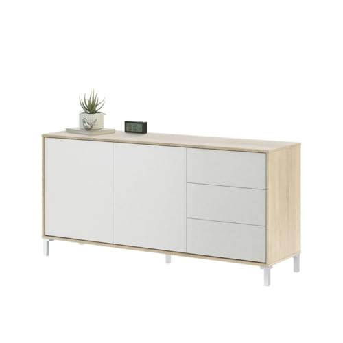 Aparador INNOVATION HOME FURNISH BUFFETBROOKLYNWHTCAN01 (Branco - Melamina - 154x41x74 cm) FORES - Buffets e aparadores - melamina, resistente, elegante, 154x41x74 cm