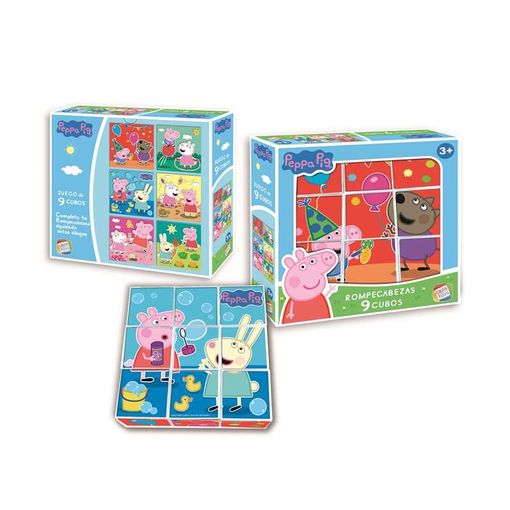 Puzzle PEPPA PIG 9 Cubos (Idade Mínima Recomendada: 3 anos) Peppa Pig - Jogos - puzzle, madeira, peppa pig, 9 cubos, 3 anos