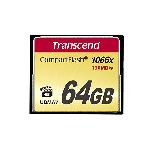 Cartão de Memória TRANSCEND 1000X 64GB Transcend - Cartões de memória flash - 64 gb, CompactFlash, 160 MB/s, preto