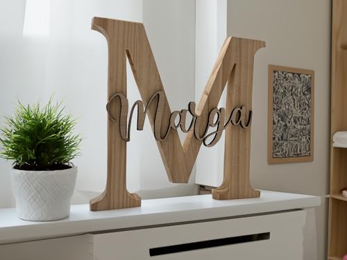 Letras Decorativas CREATIVE DIGITAL Madeira (Castanho - 20x0.2x30cm) CREATIVA DIGITAL S.L. - Casa e jardim - madeira, castanho, personalizado, flexível