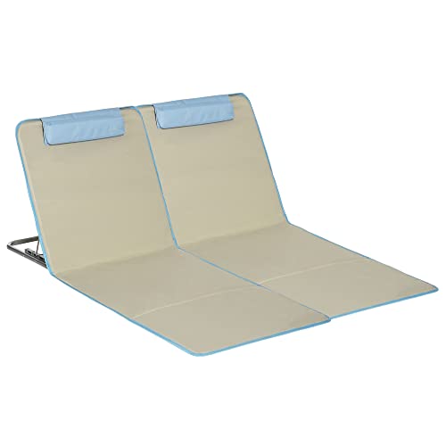 Conjunto de 2 Espreguiçadeiras de Praia Outsunny | 124x53x50 cm - Preto Outsunny - Móveis de exterior - espreguiçadeira, praia, 124x53x50 cm, preto