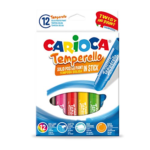 Conjunto de temperas para crianças CARIOCA Carioca - Tinta, tinta de arte e esmalte - 12 temperas, 10g, cores sortidas, lavável